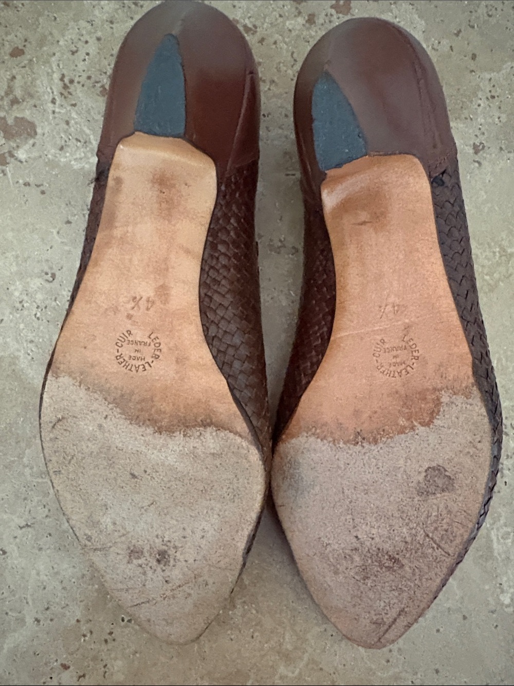 🔥HP🔥VTG Stéphane Kélian Paris, Brown Woven Pointed-Toe Pumps - Picture 9 of 17